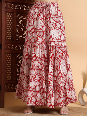 Hand Block Chikankari Kurta Sharara Set