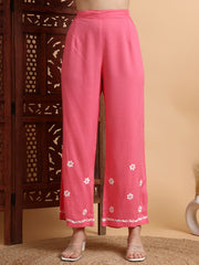 Hand crafted Chiknkari Kalidar Kurta Set