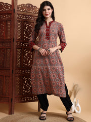 Hand Block AjraK Print Kurta