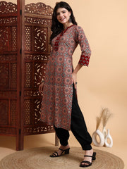Hand Block AjraK Print Kurta