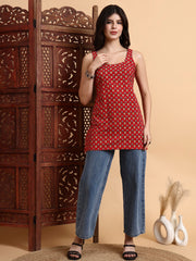 Hand Block Print Ajrak Kurti