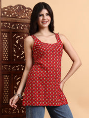 Hand Block Print Ajrak Kurti