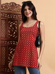Hand Block Print Ajrak Kurti