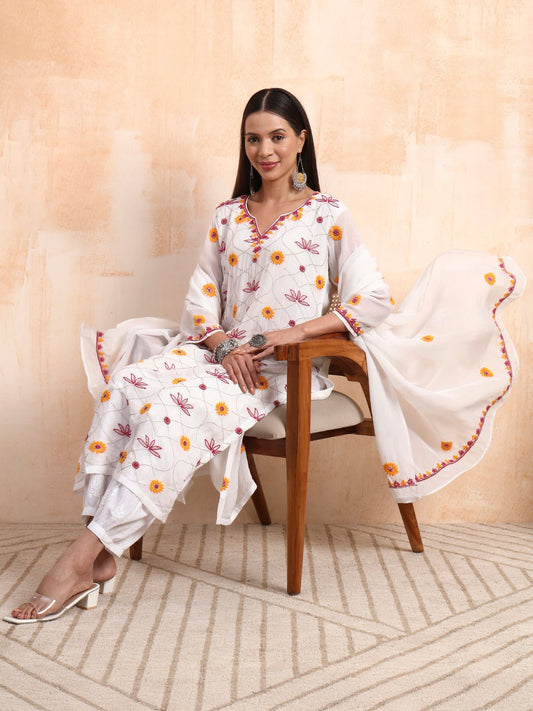 Hand Made Chikankari Premium Zardosi Kurta Set