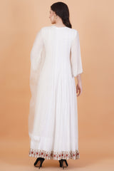 Silver Drop Georgette Zardosi Work Kalidar Dress - Sufiza Lifestyle