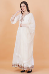 Silver Drop Georgette Zardosi Work Kalidar Dress - Sufiza Lifestyle