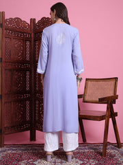 "Sufiza" Chikankari Modal Purple color kurta.
