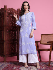 "Sufiza" Chikankari Modal Purple color kurta.