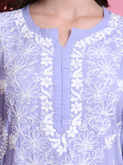 "Sufiza" Chikankari Modal Purple color kurta.