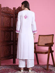 "Sufiza" Chikankari White Color Kurta