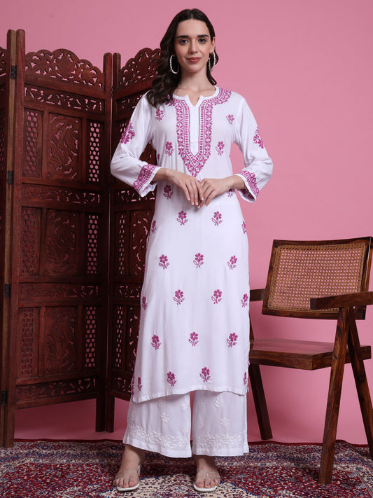 "Sufiza" Chikankari White Color Kurta