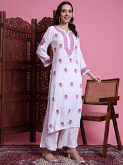 "Sufiza" Chikankari White Color Kurta