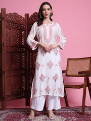 "Sufiza" Chikankari Muslin White Color Kurta