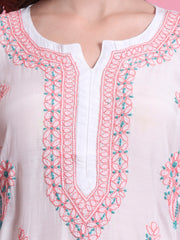 "Sufiza" Chikankari Muslin White Color Kurta