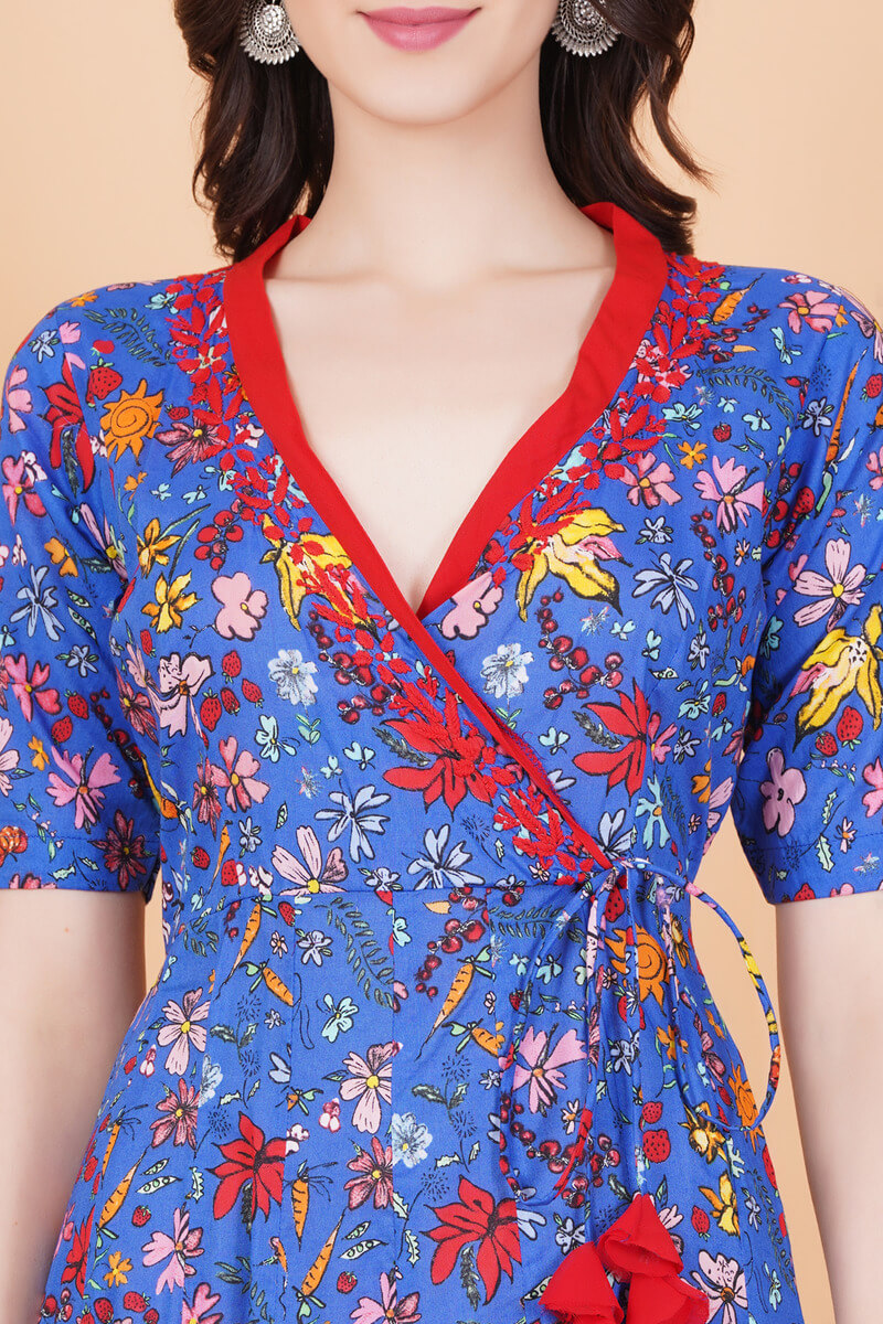 Camric Cotton Chikankari Long Kurti - Sufiza Lifestyle