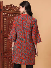 Hand Block Orange Kurta 2003-A