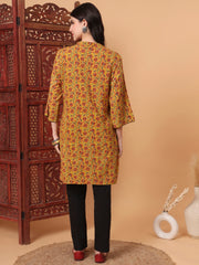 Hand Block Prints Mustard Yellow Kurta 2003-B