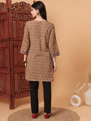 Hand Block Print Beige Color Kurti S2006