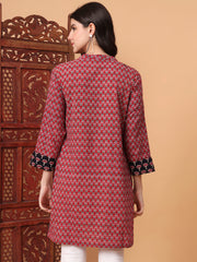 Hand Block Vegetable Prints Red Color Kurti S2008