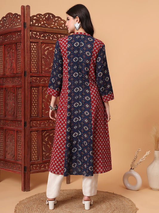 Hand Block Vegetable Prints Kalidar Kurta   S2001