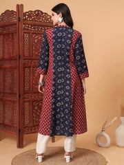 Hand Block Vegetable Prints Kalidar Kurta   S2001