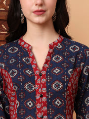 Hand Block Vegetable Prints Kalidar Kurta   S2001