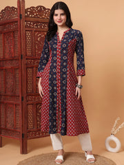 Hand Block Vegetable Prints Kalidar Kurta   S2001