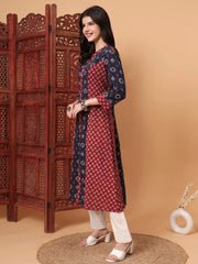 Hand Block Vegetable Prints Kalidar Kurta   S2001