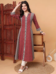 Hand Block Vegetable Prints Kalidar Kurta S2001-A