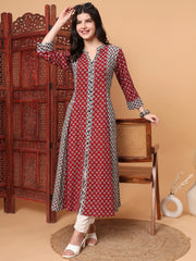 Hand Block Vegetable Prints Kalidar Kurta   S2001-A