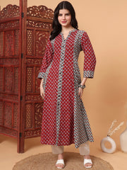 Hand Block Vegetable Prints Kalidar Kurta   S2001-A