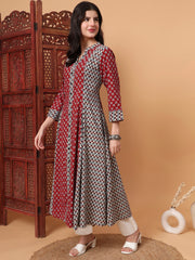 Hand Block Vegetable Prints Kalidar Kurta   S2001-A