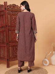 Hand Block Vegetable Print Straight Kurta S2002