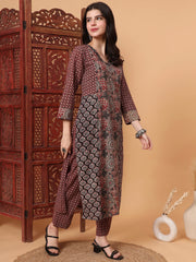 Hand Block Vegetable Print Straight Kurta S2002