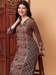 Hand Block Vegetable Print Straight Kurta S2002