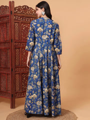 Hand Block Bagru Prints Maxi Dress S2K101