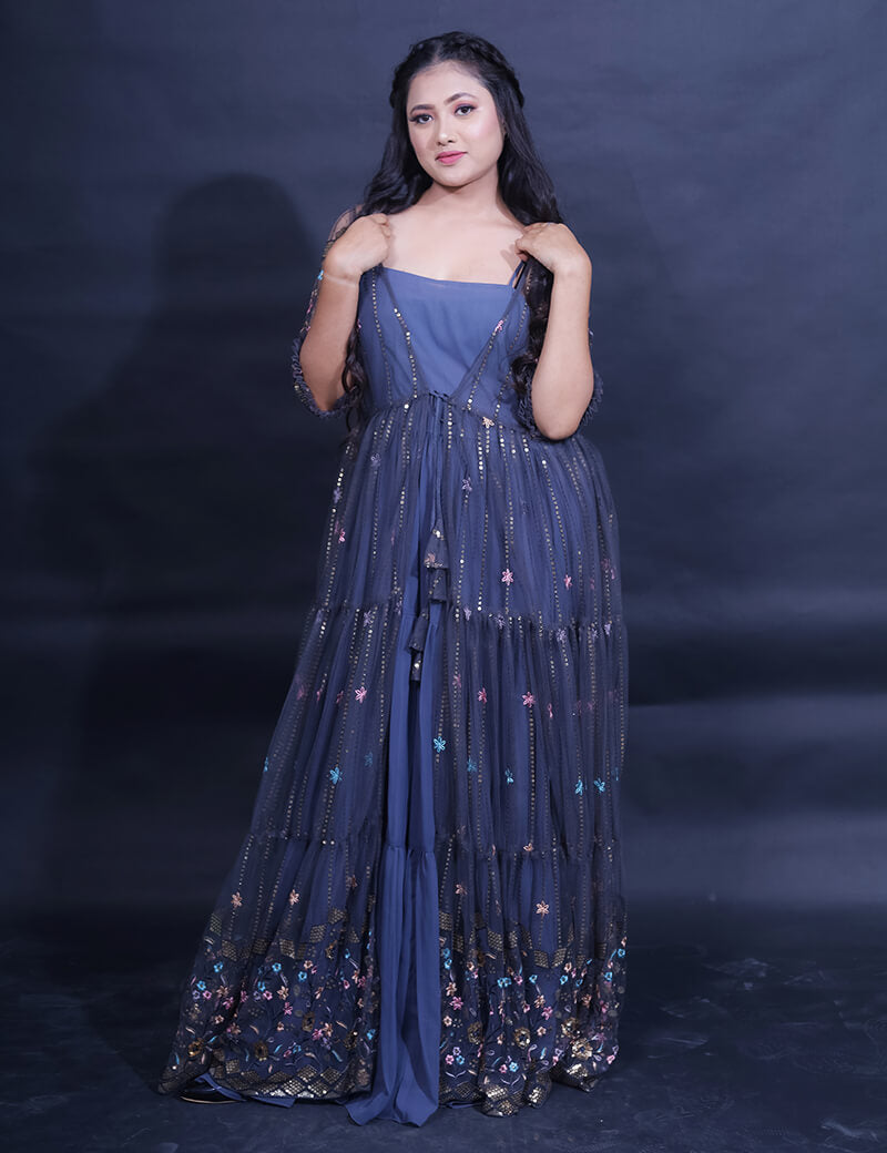 A-line Ruffle Gown - Sufiza Lifestyle