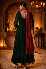 Hand Embroidery Georgette Ethnic Zardosi Dress
