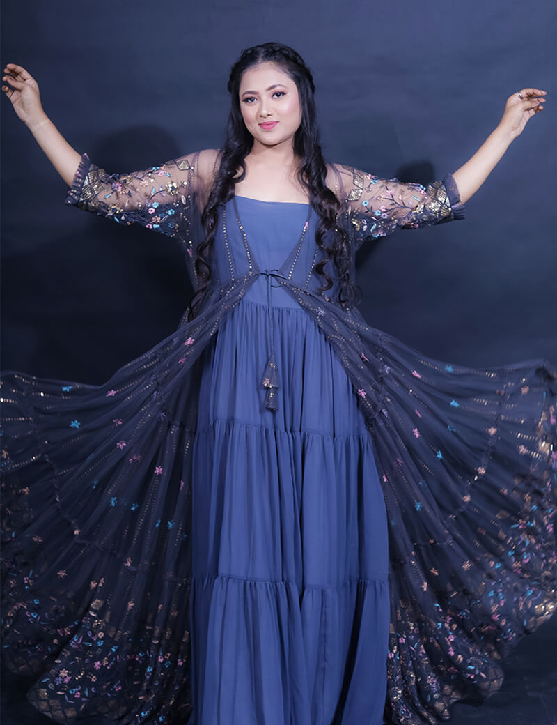 A-line Ruffle Gown - Sufiza Lifestyle