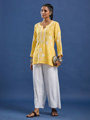 Rayon Chikankari White Color Plazzo
