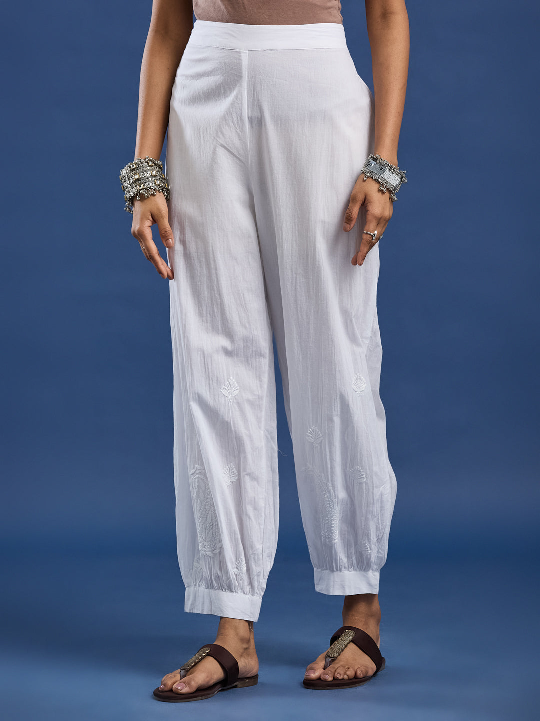 Afgani Style Cotton Chikankari Plazzo