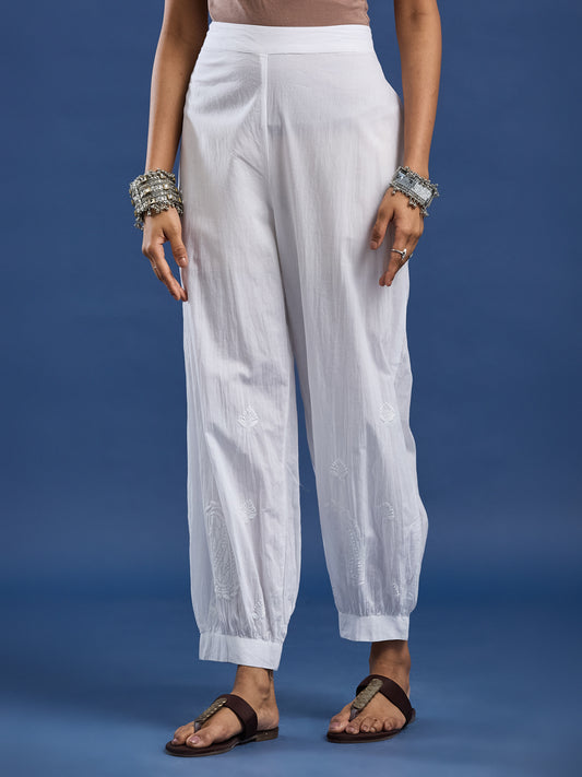 Afgani Style Cotton Chikankari Plazzo