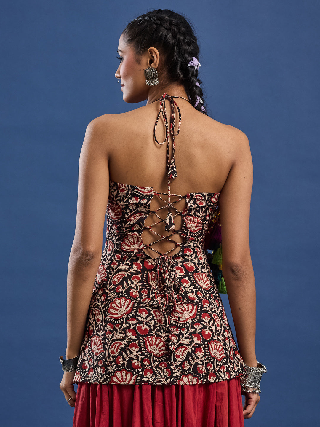  Bagru hand-block printing from Rajasthan, India.Made from 100% breathable pure cotton, this kurti keeps you cool and comfortable all day