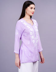 Modal Purple Color Chikankari Kurti