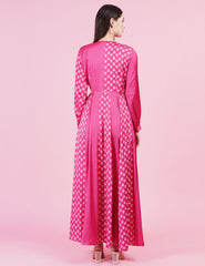 Pink Modal Satin Full Length Gown