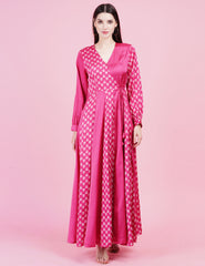 Pink Modal Satin Full Length Gown