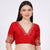 Raw Silk Red Color Hand Embroided Blouse