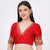Raw Silk Red Color Hand Embroided Blouse