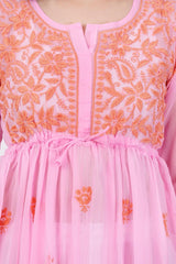 Light Pink Chikankari Ghas Pati Hand Work - Sufiza Lifestyle
