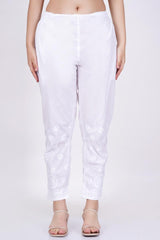 White Chikankari Straight Bottom - Sufiza Lifestyle